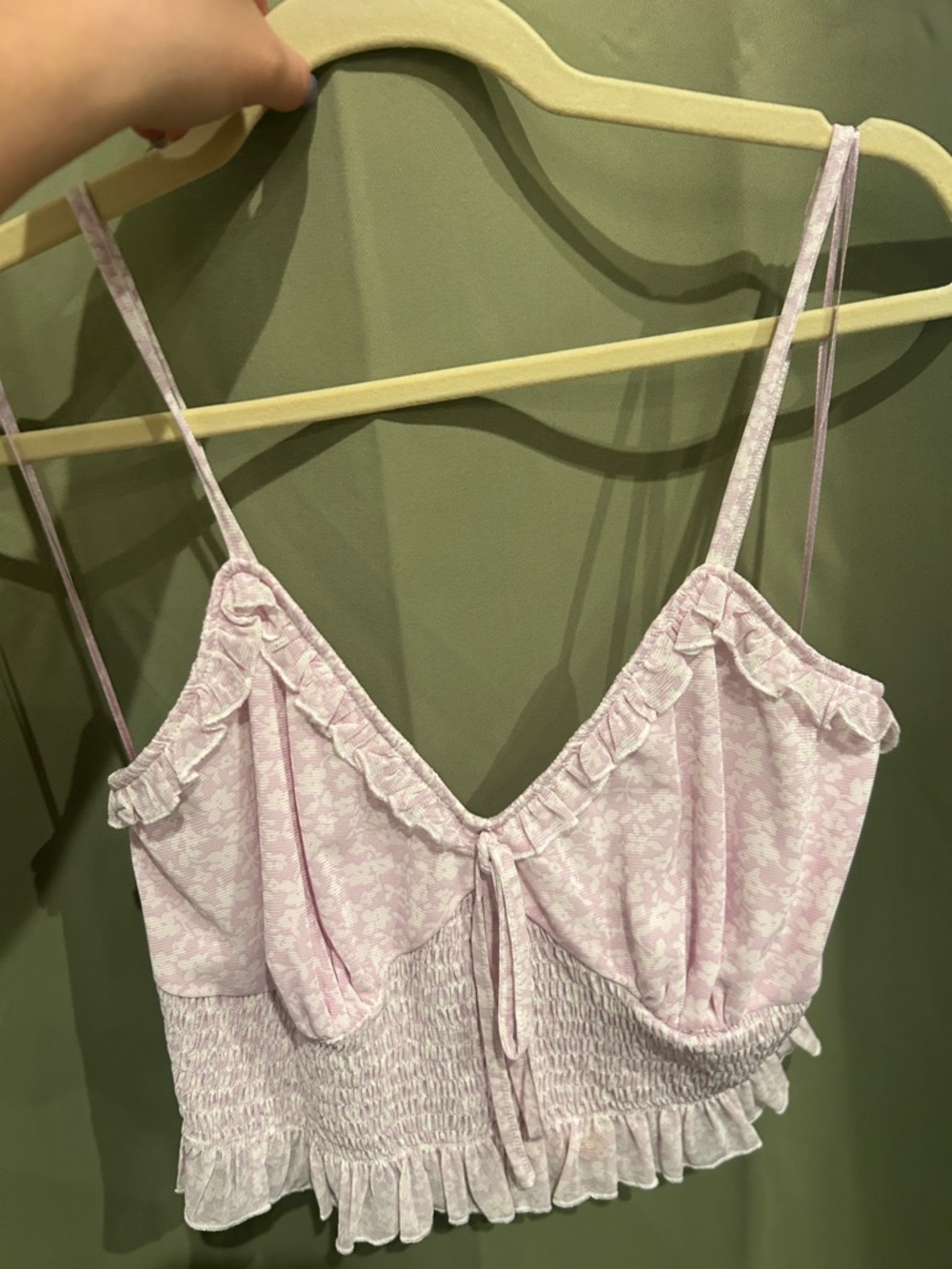 Le Lis Lace-Trim light purple Floral Tank Top